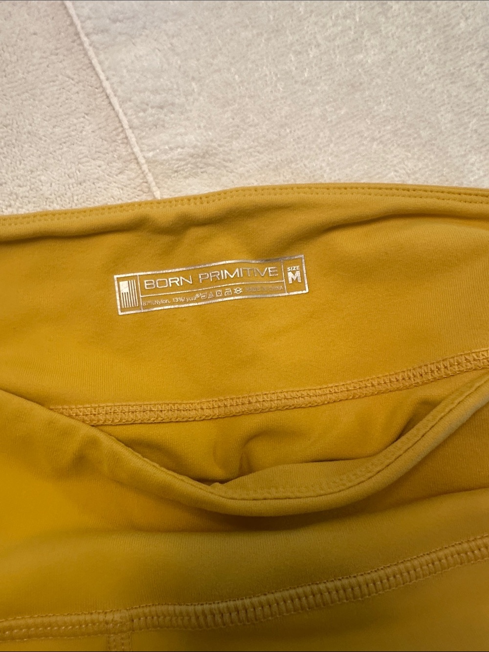 Born Primitive High-Waist Athletic Shorts in Mustard - Picture 5 of 5